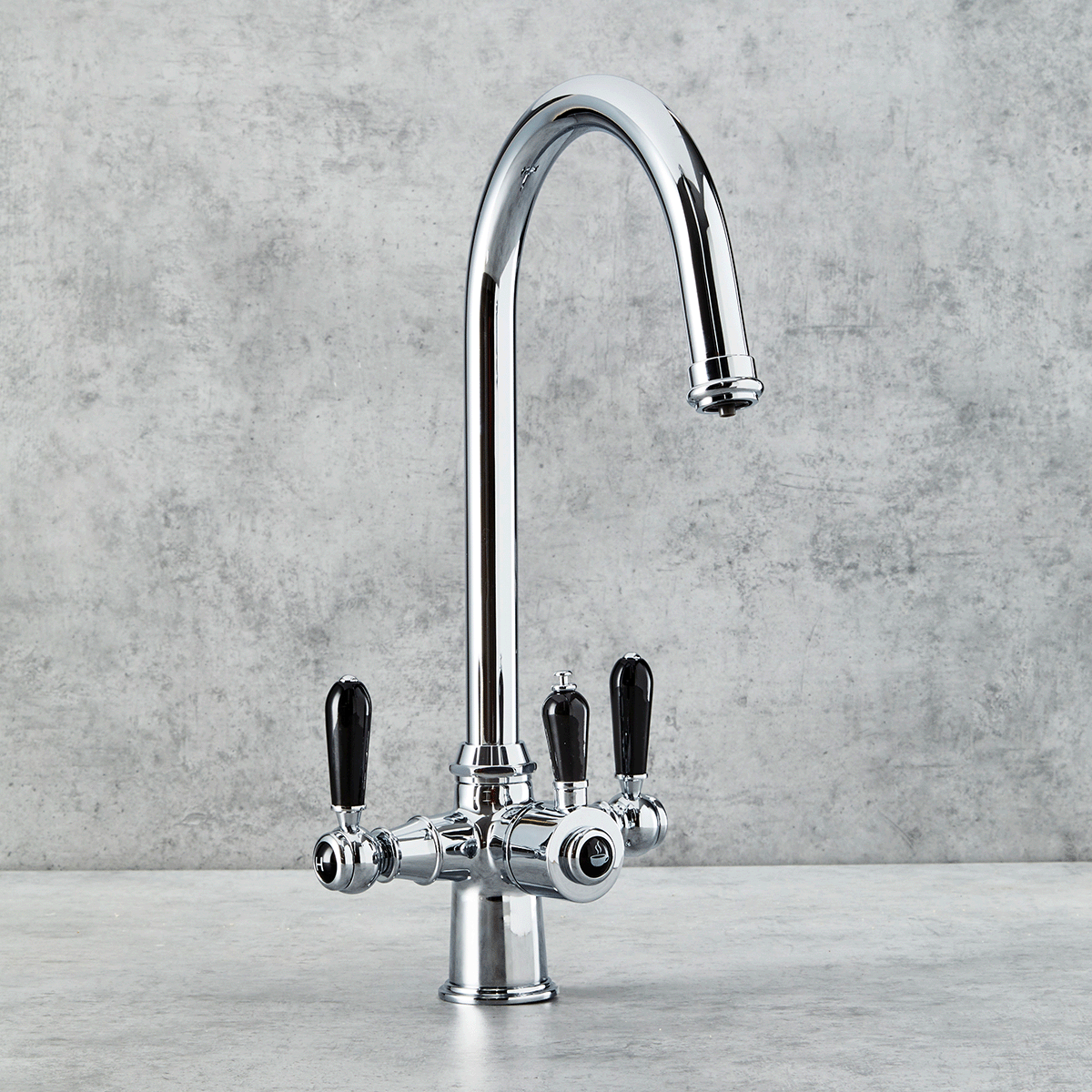 Verossi Traditional Chrome Black Handles 3 in 1
