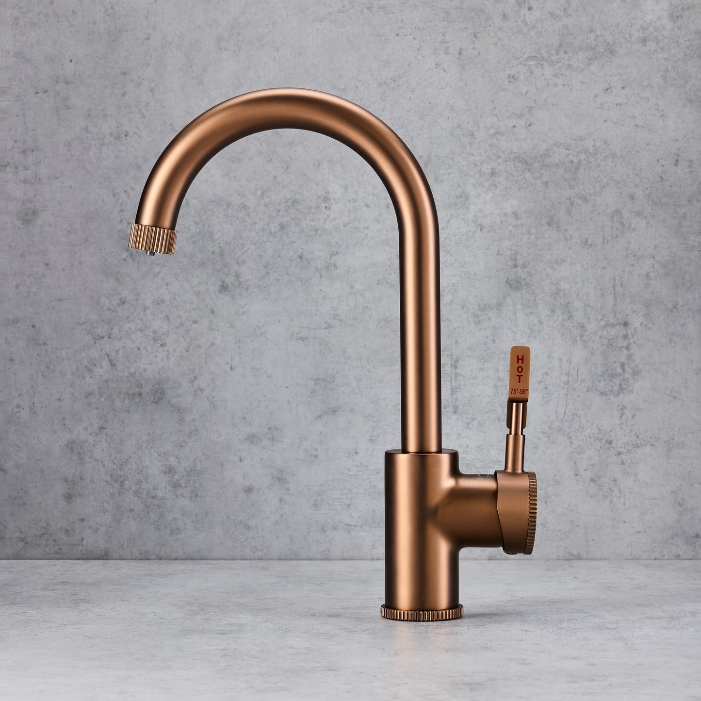 Brushed Copper Finish | Industrial Style Single Lever 3 in 1 Instant Boiling Tap