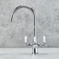 Verossi Polished Chrome White Handles Traditional Tap
