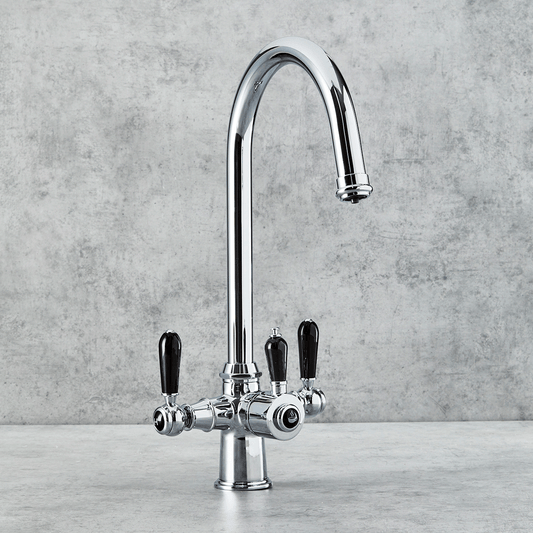 Verossi Traditional Chrome Black Handles 3 in 1 